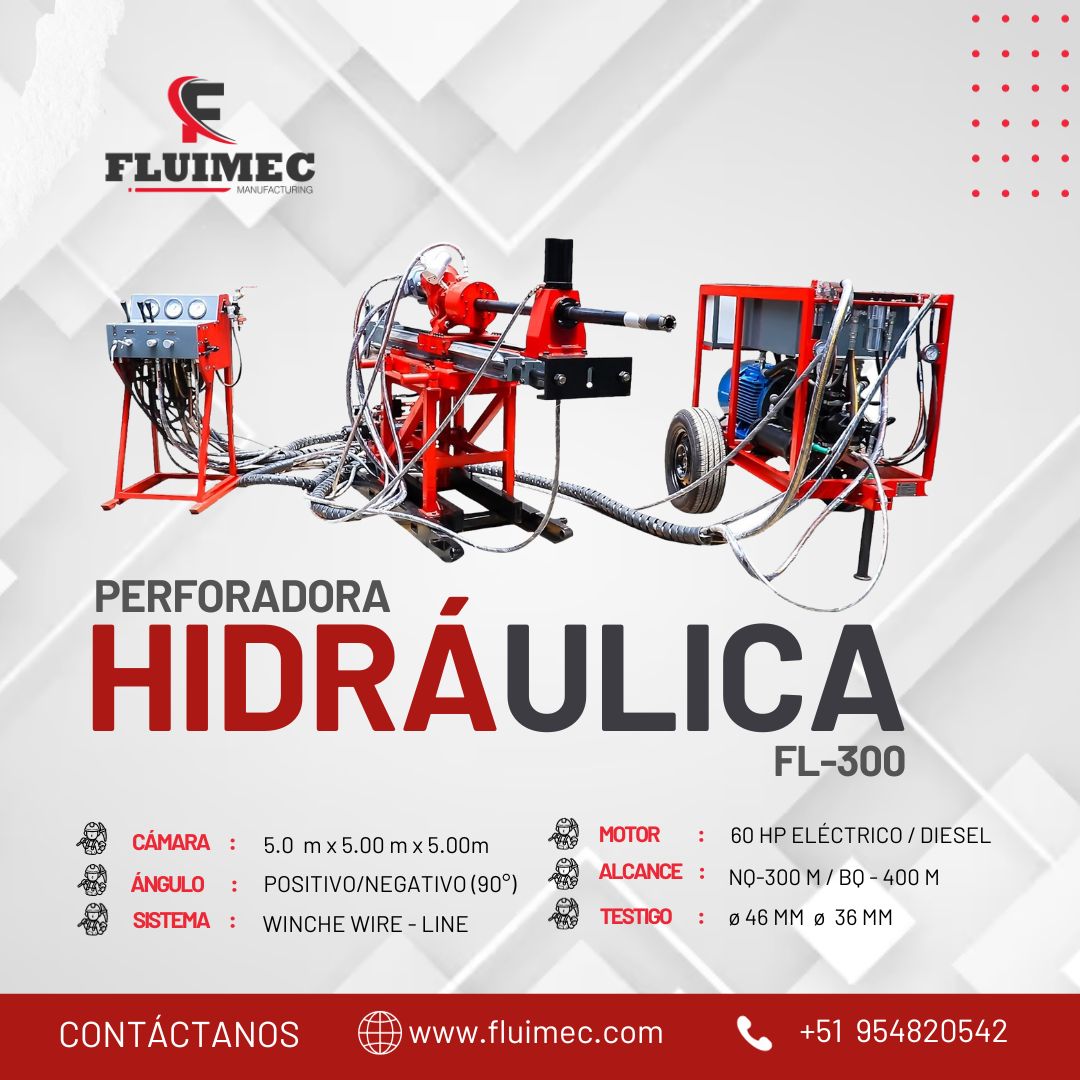 Perforadora FL-300 Trabaja con sistema WINCHE WIRE-LINE